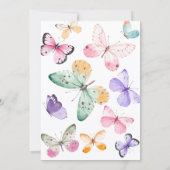 Papillons colorés Baby shower Invitation (Dos)