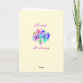 Papillons colorés Bonne carte d'anniversaire print (Dos)