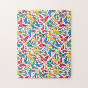 Papillons colorés brillants défi puzzle