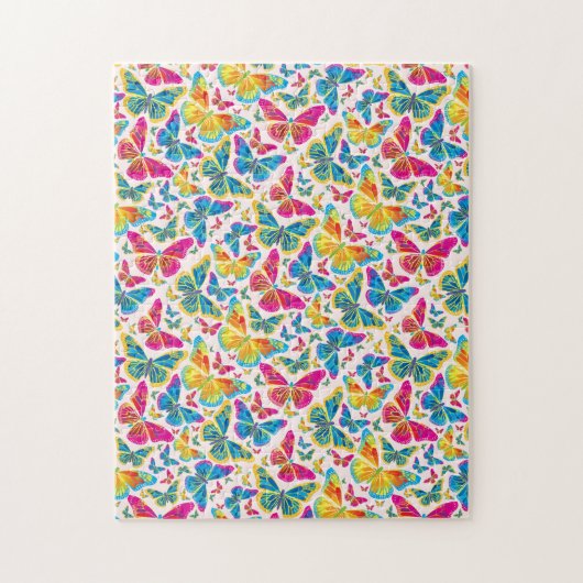 Papillons colorés brillants défi puzzle (Vertical)