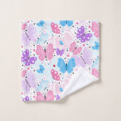 Papillons colorés de vol (Gant de toilette)