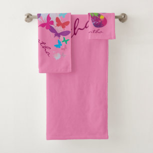 Papillons colorés Ensemble de serviettes de bain