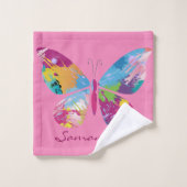 Papillons colorés Ensemble de serviettes de bain (Gant de toilette)