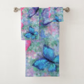 Papillons colorés Ensemble de serviettes de bain (En situation)