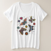 Papillons Colorés Fleurs Été Temps  (Design devant)