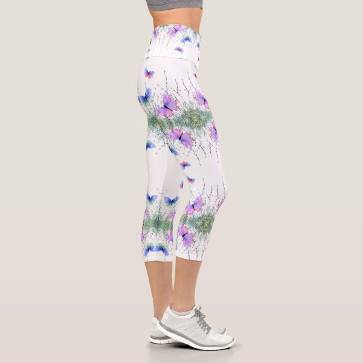 Papillons colorés Flying Capri Leggings Printemps (Droite)