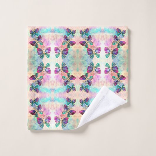 Papillons colorés mignons - (Gant de toilette)