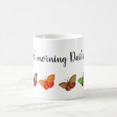 Papillons colorés Mug texte (Centre)