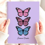 Papillons colorés Purple Nom personnalisé<br><div class="desc">Demeurez organisé et inspiré par ce planificateur dynamique avec des papillons colorés sur un arrière - plan violet. Personnalisez-le avec votre nom pour une touche unique et joyeuse. Ce planificateur est parfait pour suivre les rendez-vous, les rendez-vous et toutes vos dates importantes. Avec son design gai et son grand espace...</div>
