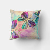 Papillons colorés Purple rose Coussin printemps (Verso)