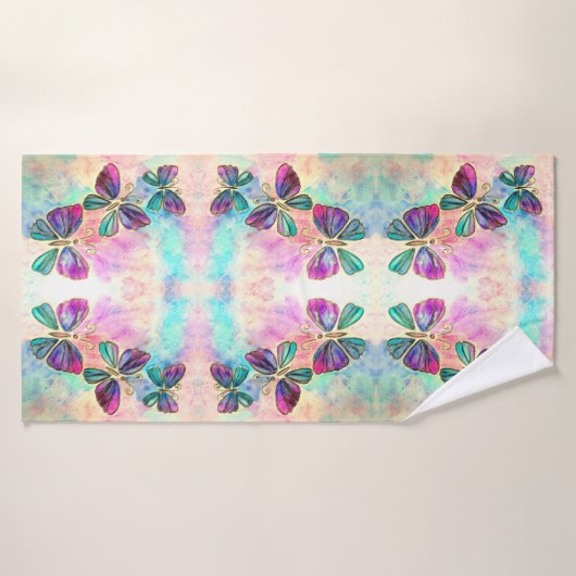 Papillons colorés Serviette de bain (Serviette de bain)