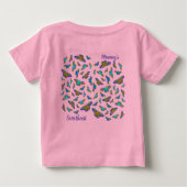 Papillons colorés sur le rose bébé - T-shirt bébé (Dos)