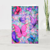Papillons colorés volant carte d'anniversaire (Devant)