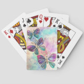 Papillons colorés Volant Cartes de jeu Printemps (dos)