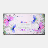 Papillons colorés volants Nom personnalisé (Clavier et souris)