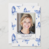 Papillons commémoratifs funéraires Faire-part phot (Dos)