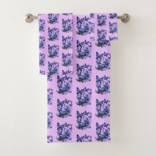 Papillons Cosmic Sparkle Motif Rose (En situation)