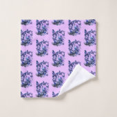 Papillons Cosmic Sparkle Motif Rose (Gant de toilette)