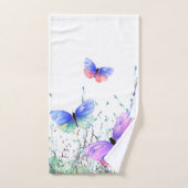 Papillons couleur printemps Flying Bath Serviette  (Serviette à main)