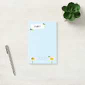 Papillons d'abeille sur des notes Post-it - Fond b (Bureau)