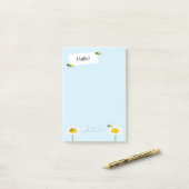 Papillons d'abeille sur des notes Post-it - Fond b (Sur un bureau)
