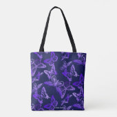 Papillons dans le sac fourre-tout violet (Dos)
