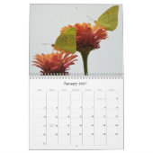 Papillons dans un calendrier de jardin fleuri (Jan 2027)