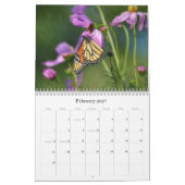 Papillons dans un calendrier de jardin fleuri (Feb 2027)