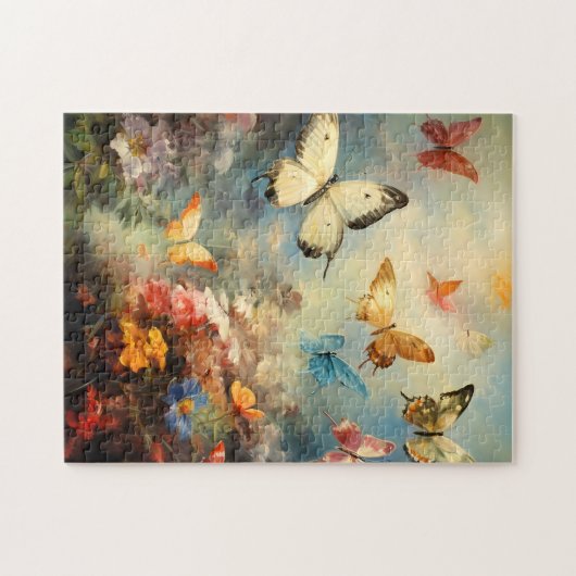 Papillons dans un puzzle de jardin (Horizontal)