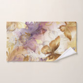 Papillons d'aquarelle à papillon pourpre et or (Serviette à main)