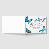 Papillons d'aquarelle bleu Mariage Livre d'or (Complet)