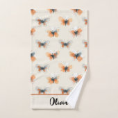 Papillons d'art en ligne élégants (Serviette à main)