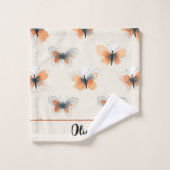 Papillons d'art en ligne élégants (Gant de toilette)
