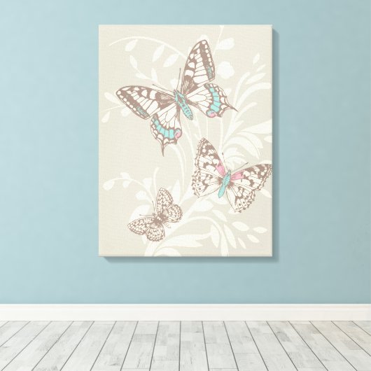 Papillons d'art graphique et impression de toile f (Insitu (Plancher de Bois))