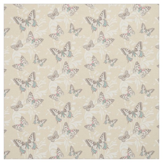 Papillons d'art graphique et tissu d'insecte damas (Échantillon)