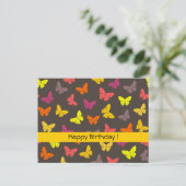 Papillons d'automne Carte postale Anniversaire (Debout devant)