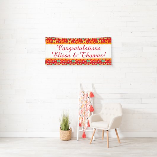 Papillons de Boho - bannière faite sur commande (En situation)