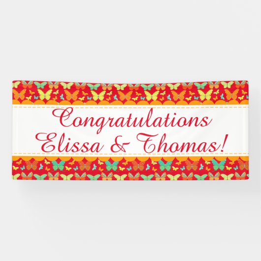 Papillons de Boho - bannière faite sur commande (Horizontal)