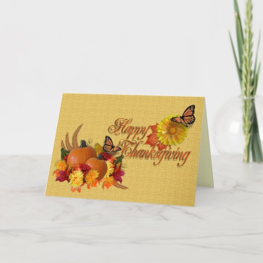 papillons de carte bon thanksgiving (Devant)