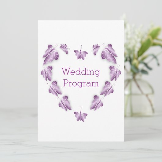 Papillons de couleur violet Programme de mariage d (Debout devant)