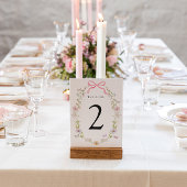 Papillons de fleurs sauvages roses Numéro de table