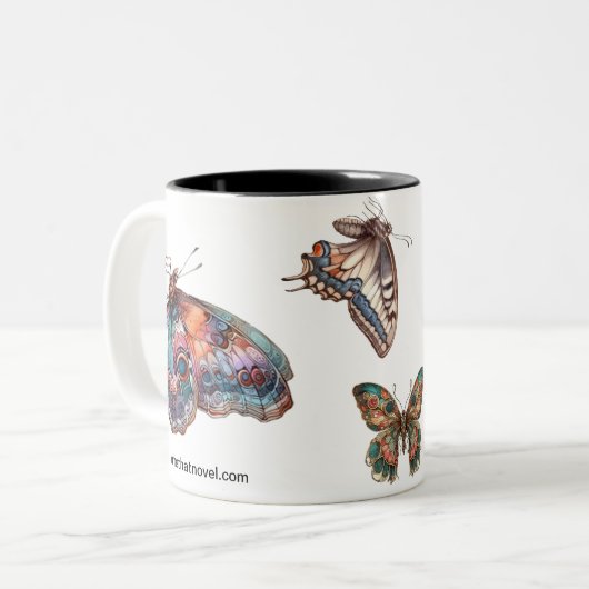 Papillons de nom qui Novel café Mug (Devant gauche)