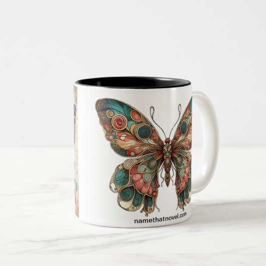 Papillons de nom qui Novel café Mug (Devant droit)