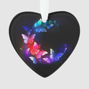Papillons de nuit Neon brillants sur arrière - pla
