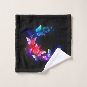 Papillons de nuit Neon brillants sur arrière - pla