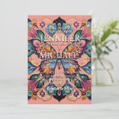 Papillons de pêche Invitations de mariage classiqu (Debout devant)