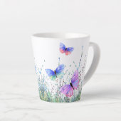 Papillons de printemps volants Latte Mug (Angle droit)
