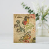 Papillons de style vintage Carte Postale Française (Debout devant)