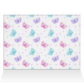 Papillons d'eau rose violet Baby shower Merci (Intérieur Horizontal (haut))