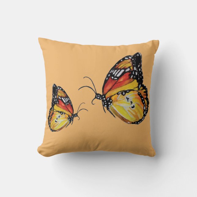 Papillons dessinant le coussin de jet (Recto)